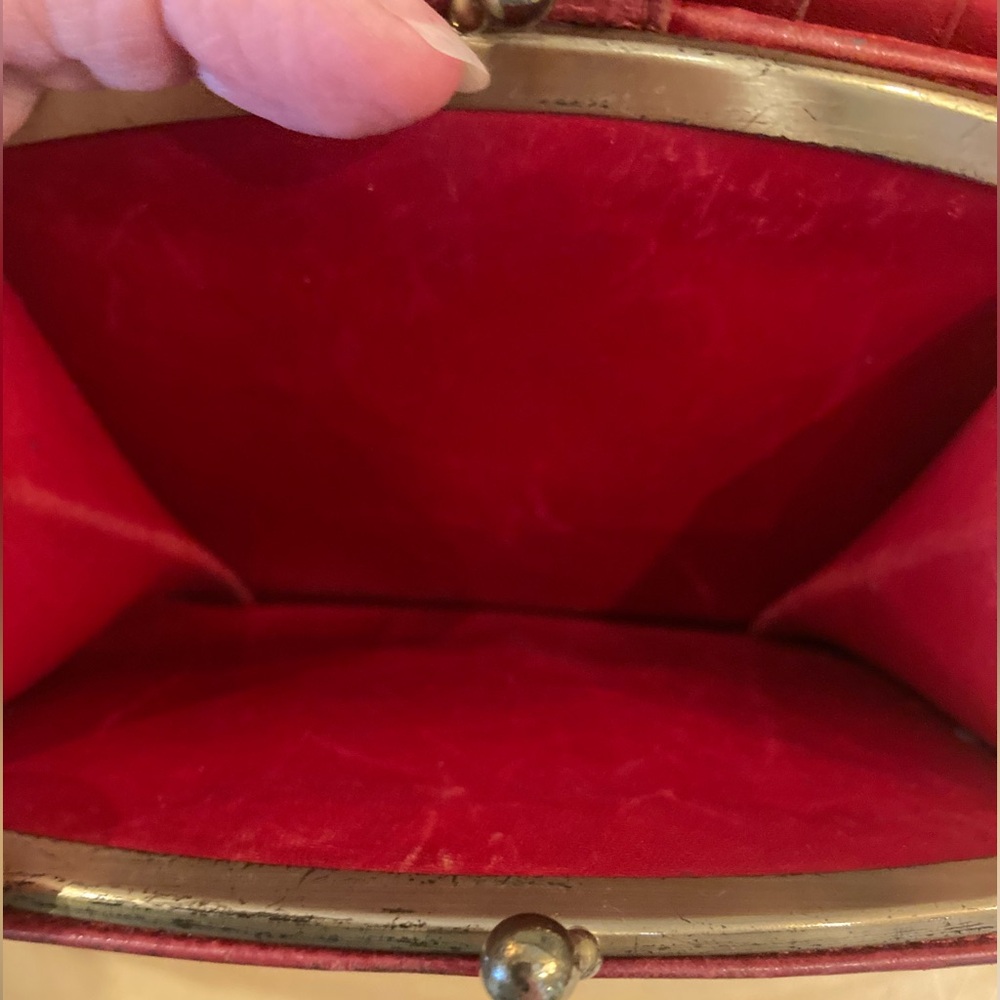 Vintage Coach Madison Continental Clutch Wallet With Kisslock Scarlet Red❤️ Rare - Picture 7 of 16